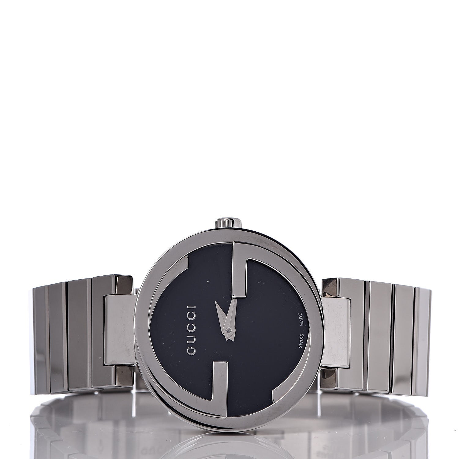 Gucci Stainless Steel 28mm Interlocking G Quartz Watch Black 3 of 12