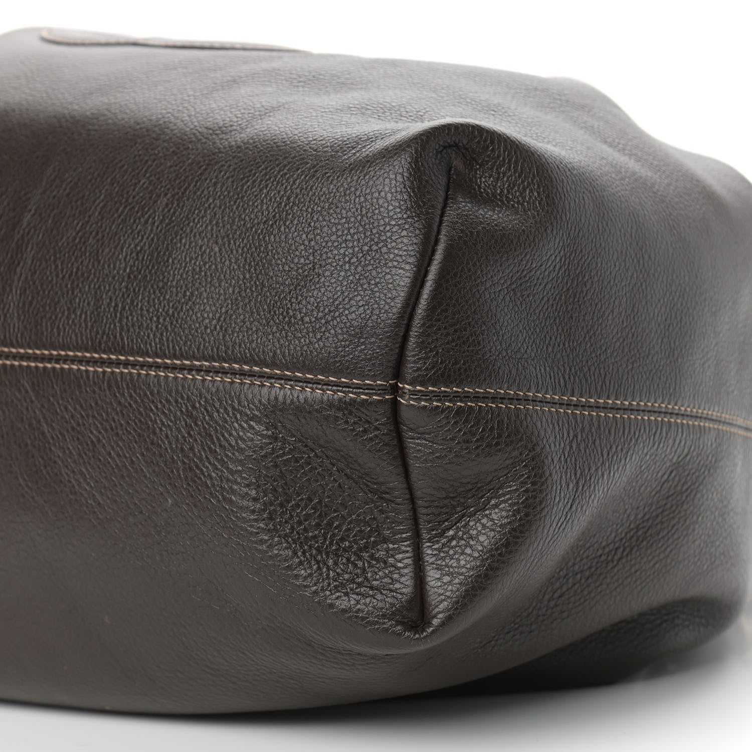 Chanel Grained Calfskin CC Drawstring Bucket Bag Dark Brown 10 of 10