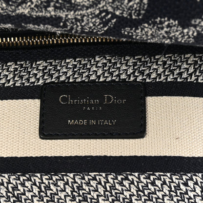 Christian Dior Toile de Jouy Embroidered Medium Lady D-Lite Navy 6 of 11