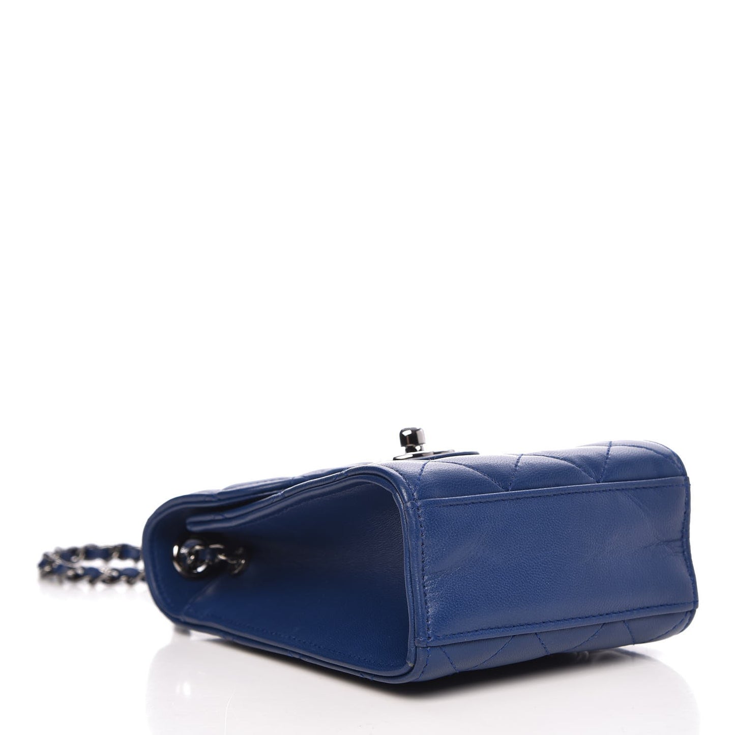 Lambskin Quilted CC Phone Holder Blue