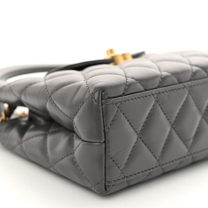 Chanel Shiny Aged Calfskin Quilted Nano Kelly Shopper Grey 8 of 10