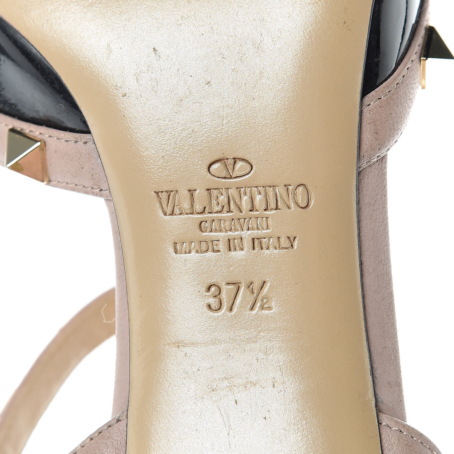 Valentino Garavani Patent Nappa Rockstud Ankle Strap 65mm Pumps 37.5 Black Poudre 9 of 15