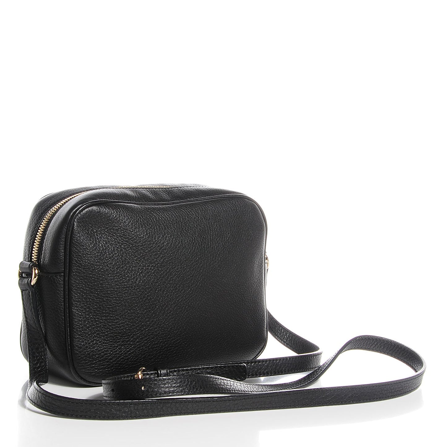 Pebbled Calfskin Small Soho Disco Bag Black
