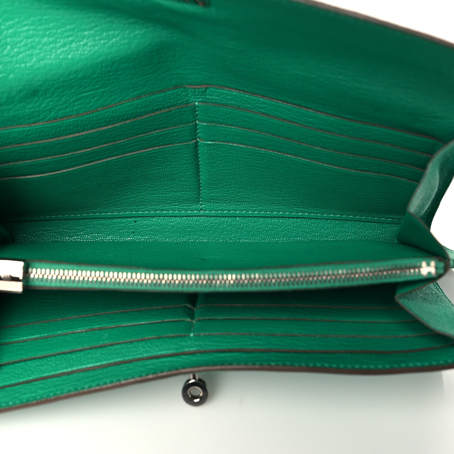 Hermes Chevre Mysore Kelly Longue Wallet Menthe 5 of 12