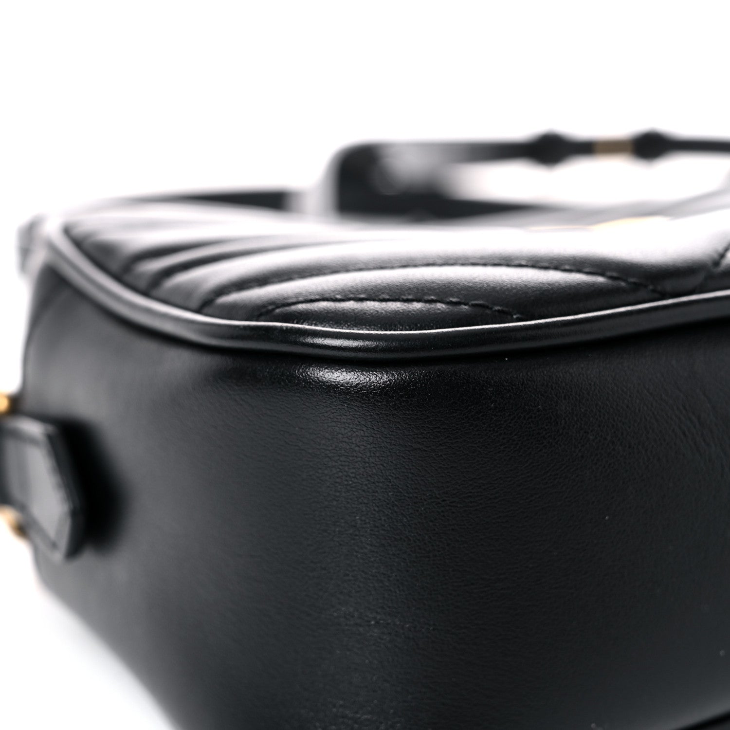 Gucci Calfskin Matelasse Small GG Marmont Chain Shoulder Bag Black 8 of 18