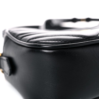 Gucci Calfskin Matelasse Small GG Marmont Chain Shoulder Bag Black 8 of 18
