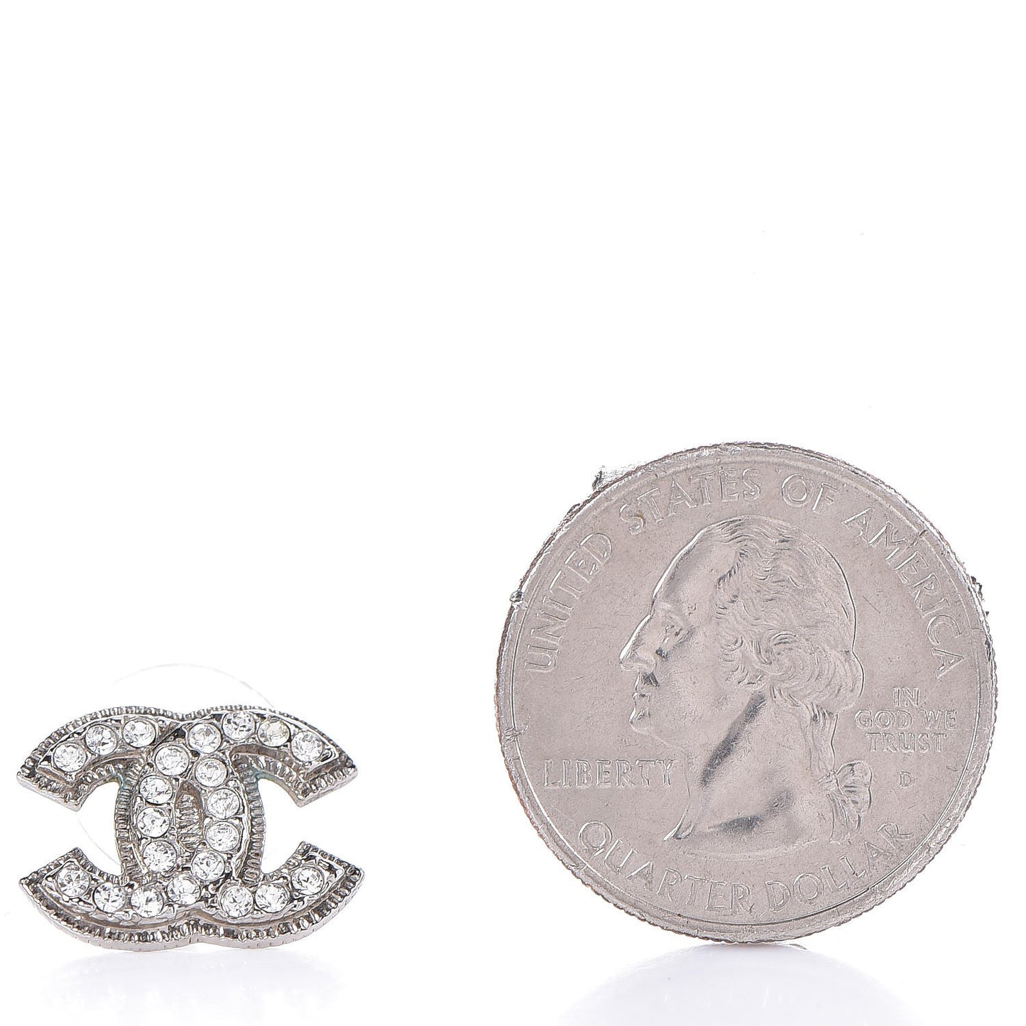 Crystal CC Earrings Silver