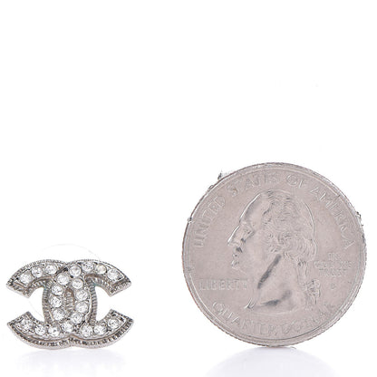 Chanel Crystal CC Earrings Silver 2 of 4