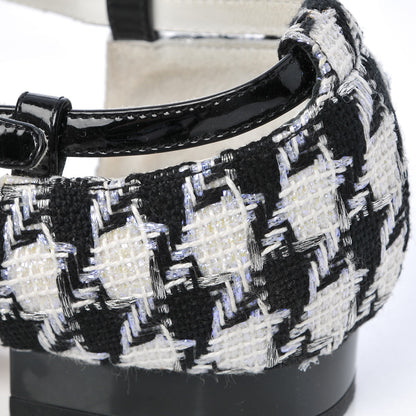 Chanel Patent Tweed CC Sandals 35.5 Black 10 of 11