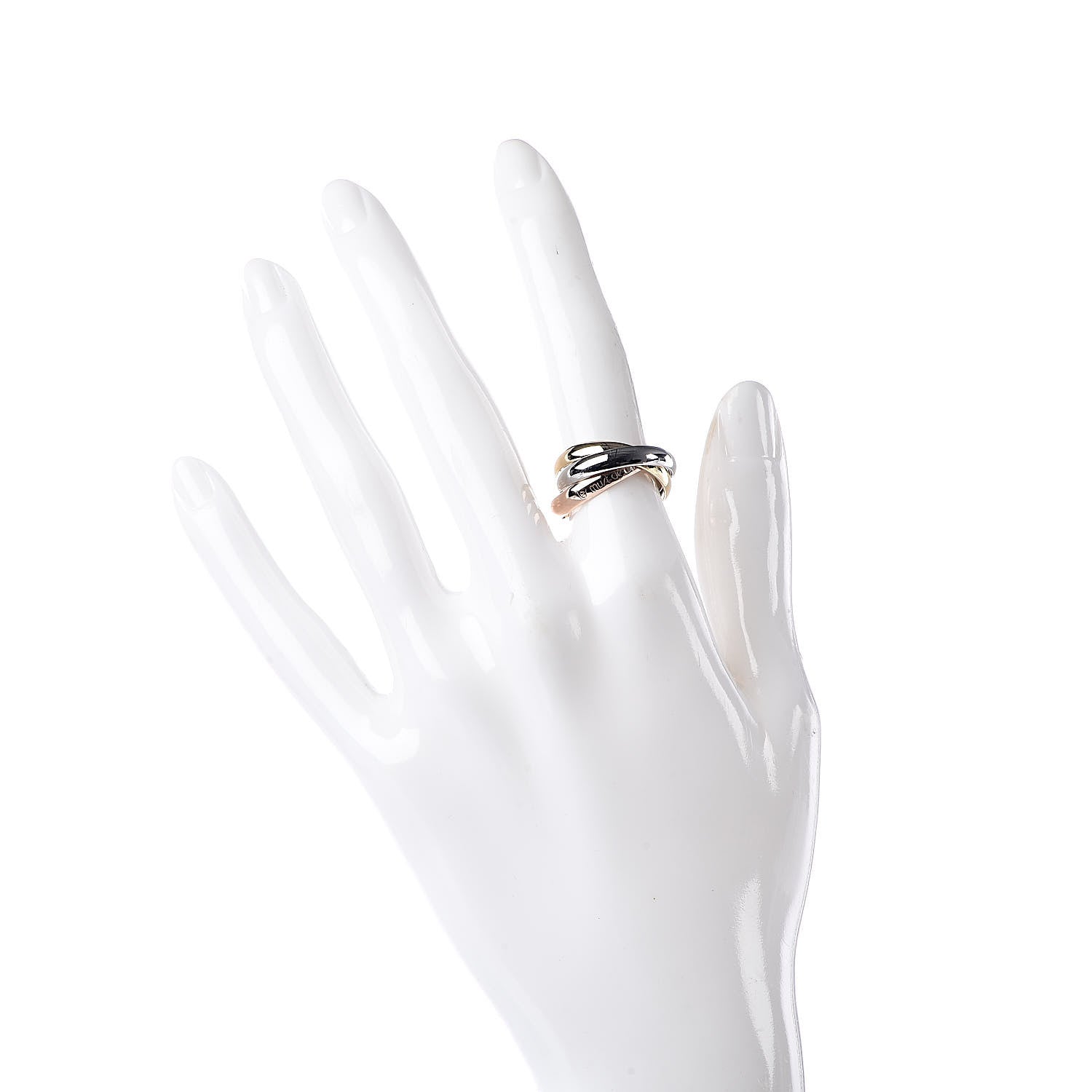 Cartier 18K Pink Yellow White Gold Classic Les Must De Trinity Ring 53 6.25 2 of 4