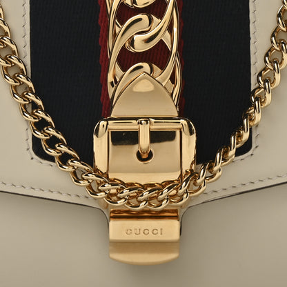 Gucci Calfskin Super Mini Sylvie Chain Shoulder Bag White 8 of 11