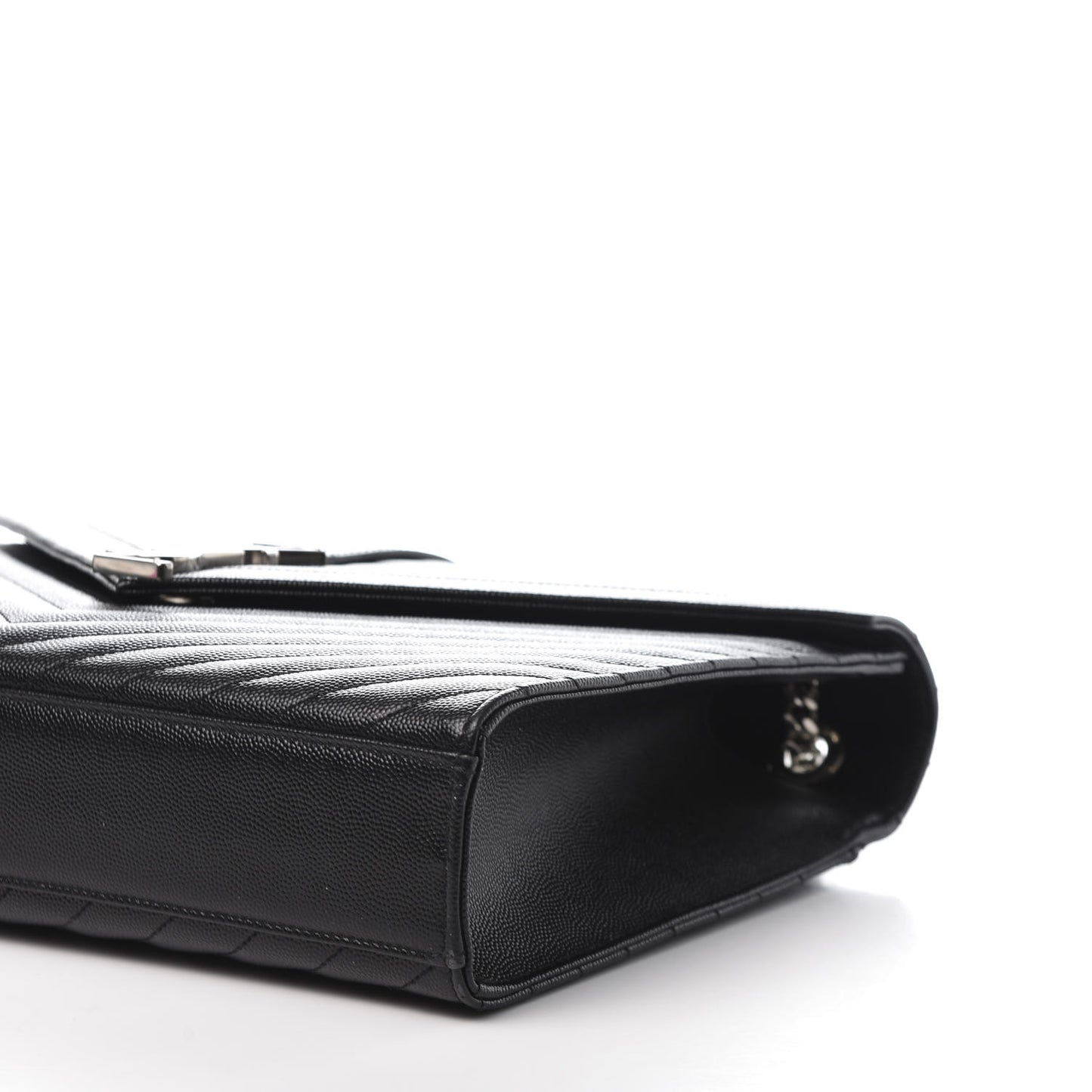 Grain De Poudre Matelasse Chevron Large Monogram Satchel Black