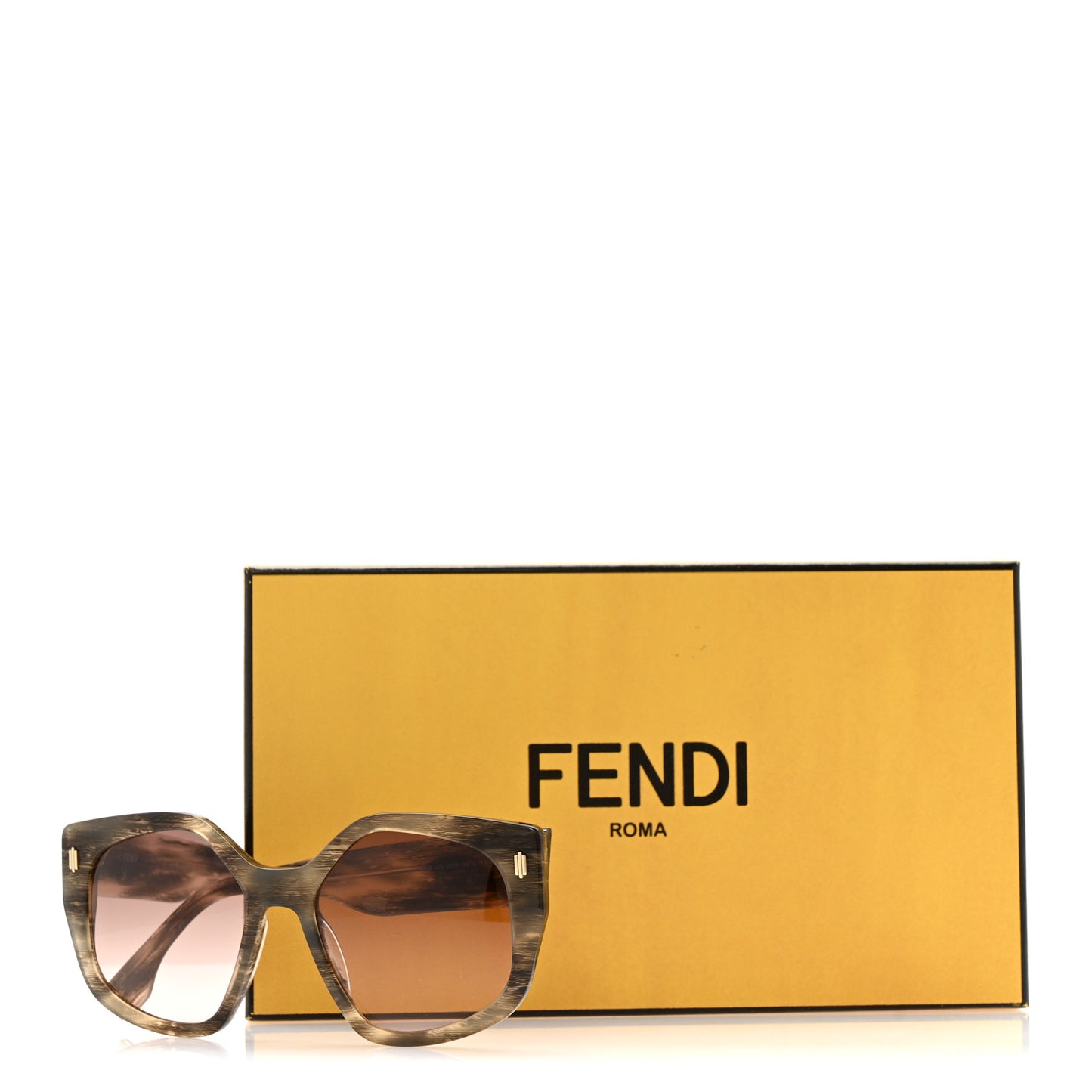 Acetate FF Fendi Butterfly Sunglasses FE40017I Black Horn