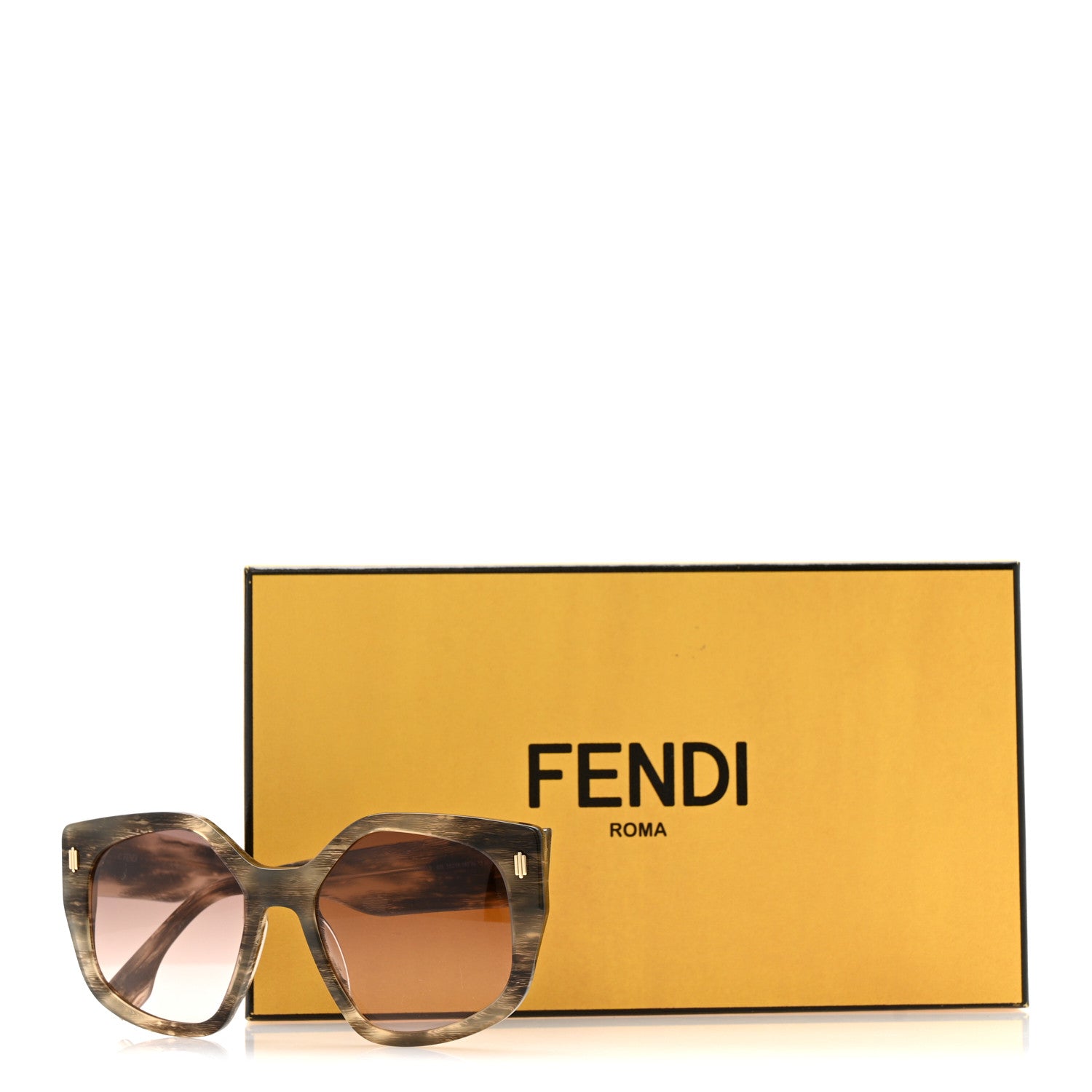 Fendi Acetate FF Fendi Butterfly Sunglasses FE40017I Black Horn 7 of 7