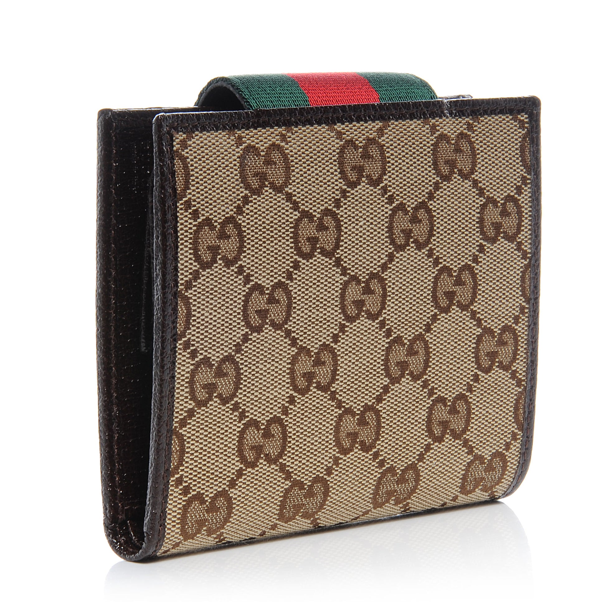 Gucci Monogram Web Ladies Web French Wallet Brown 3 of 8