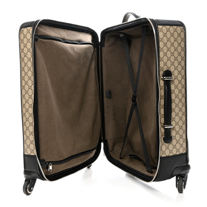Gucci GG Supreme Monogram Four Wheel Suitcase Black 4 of 12