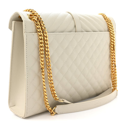 Saint Laurent Grain De Poudre Mixed Matelasse Large Triquilt Monogram Satchel Porcellana 2 of 14