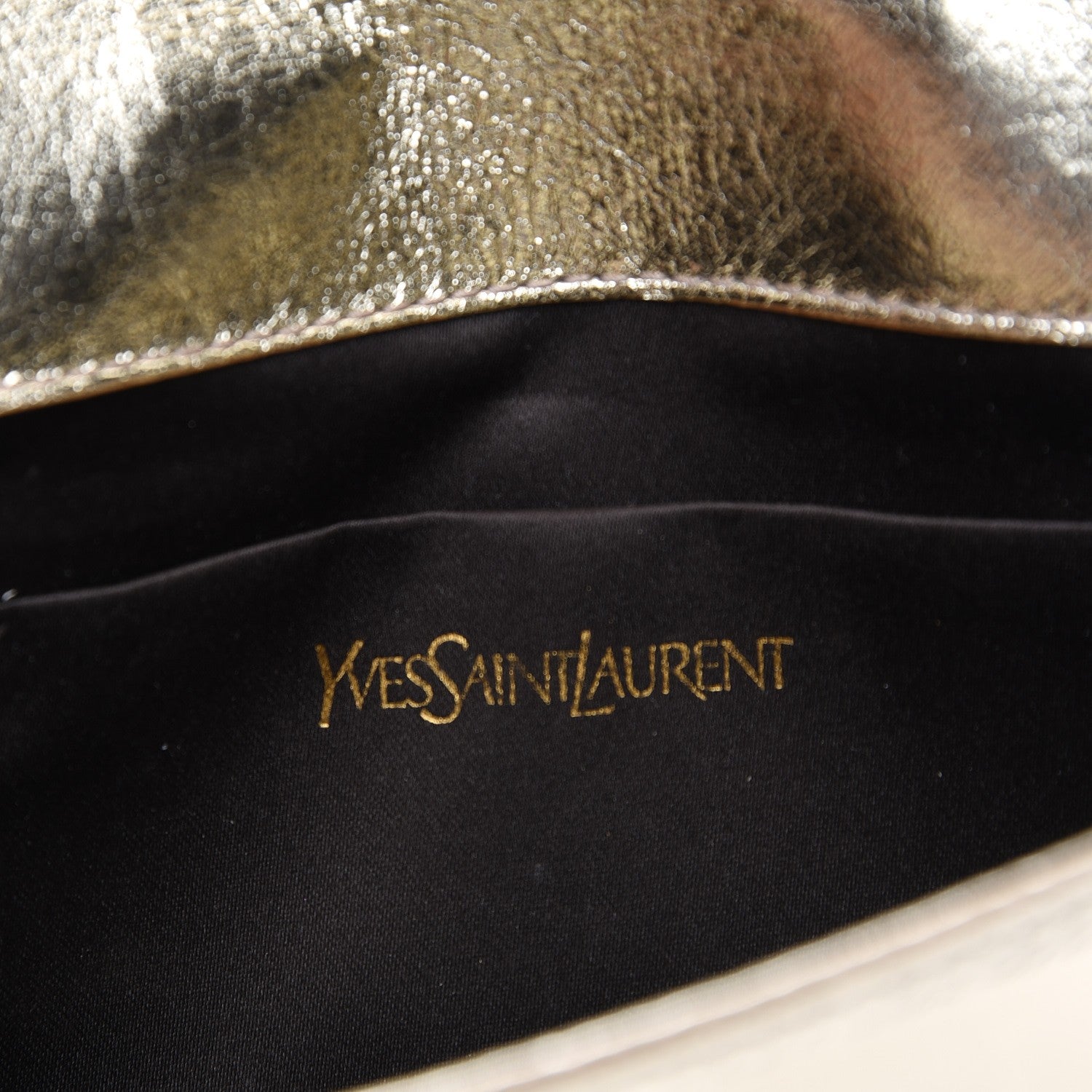 Saint Laurent Metallic Textured Calfskin Small Belle De Jour Clutch Light Gold 6 of 7