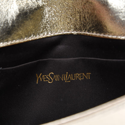 Saint Laurent Metallic Textured Calfskin Small Belle De Jour Clutch Light Gold 6 of 7