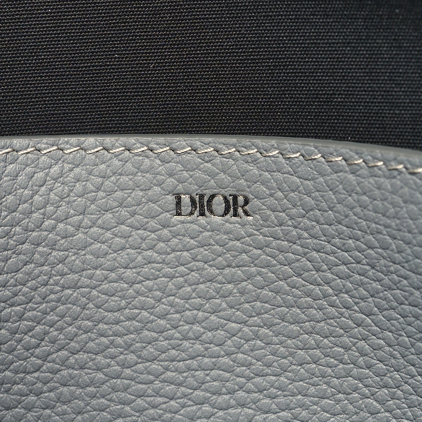 Grained Calfskin 1947 Signature A5 Pouch Grey White