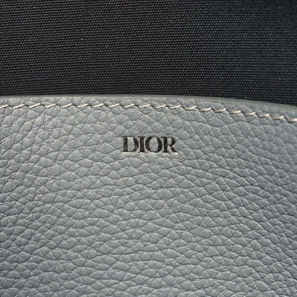 Christian Dior Grained Calfskin 1947 Signature A5 Pouch Grey White 6 of 11