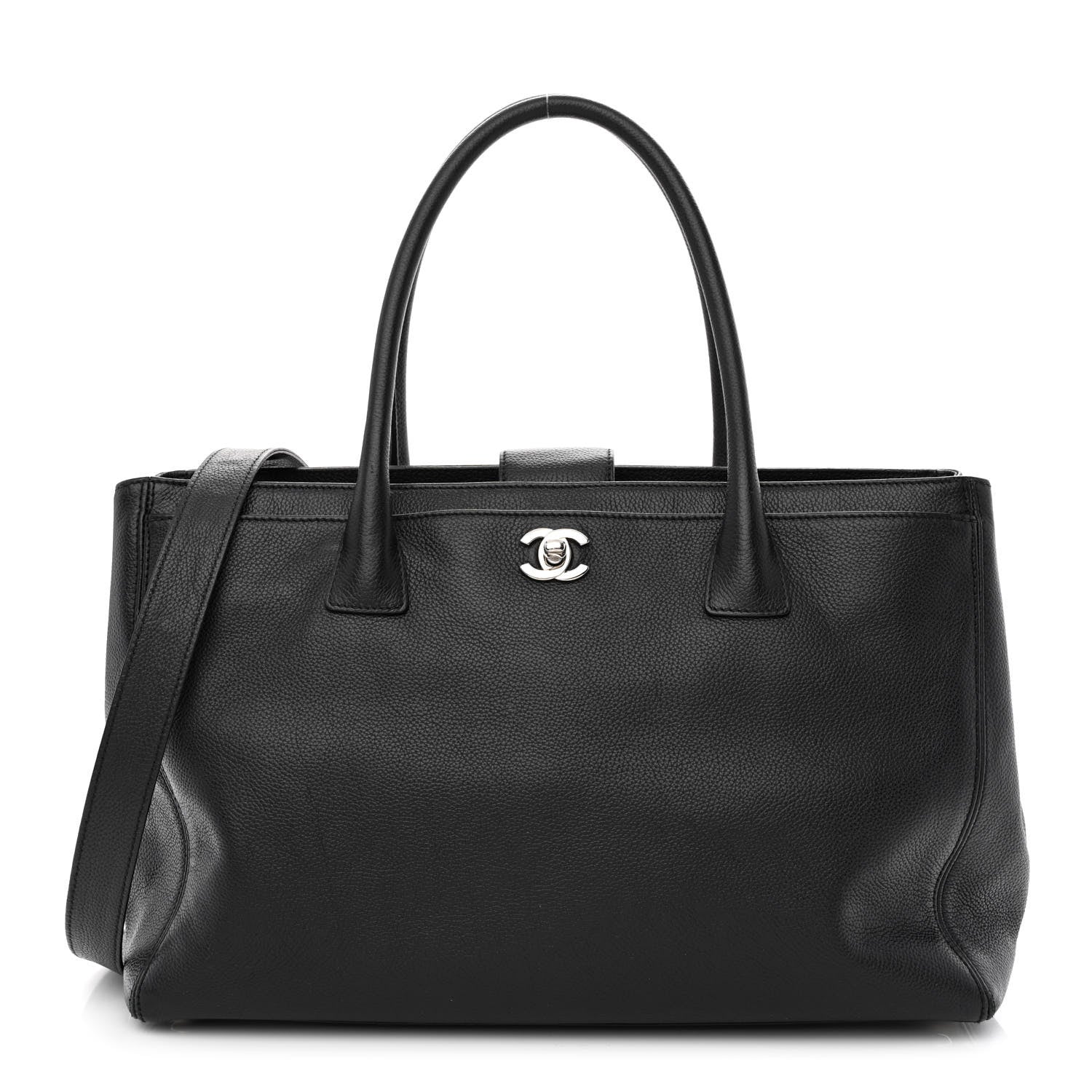 Chanel Calfskin Cerf Executive Shopper Tote Black 1 of 10