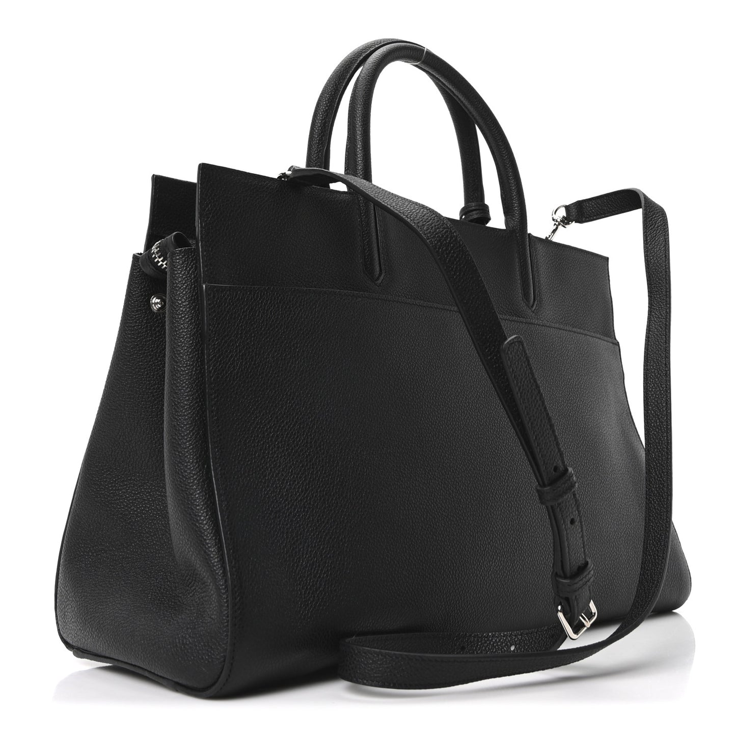 Grained Calfskin Medium Cabas Rive Gauche Black