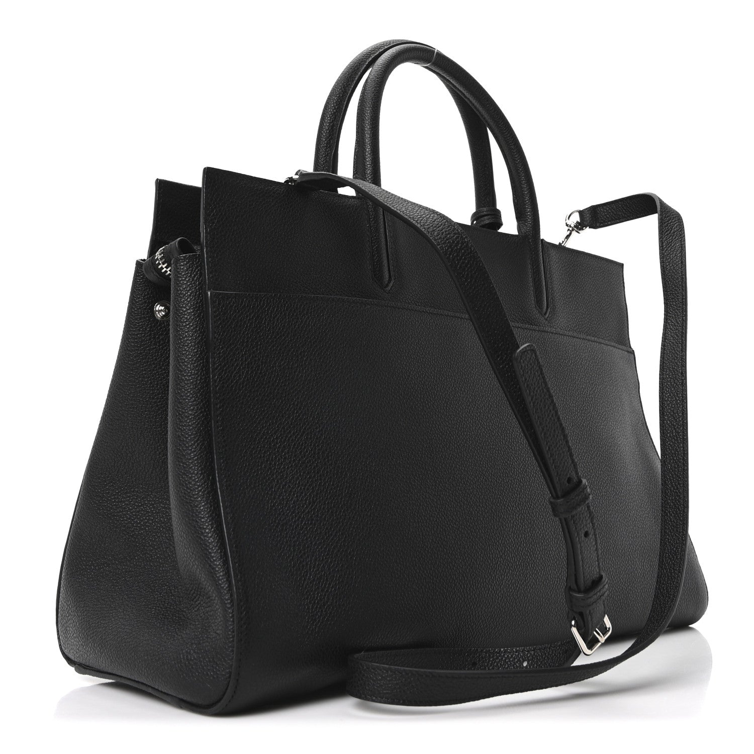 Saint Laurent Grained Calfskin Medium Cabas Rive Gauche Black 3 of 10