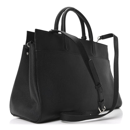 Saint Laurent Grained Calfskin Medium Cabas Rive Gauche Black 3 of 10