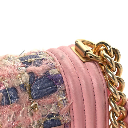 Chanel Lambskin Tweed Quilted Small Boy Flap Pink 9 of 12