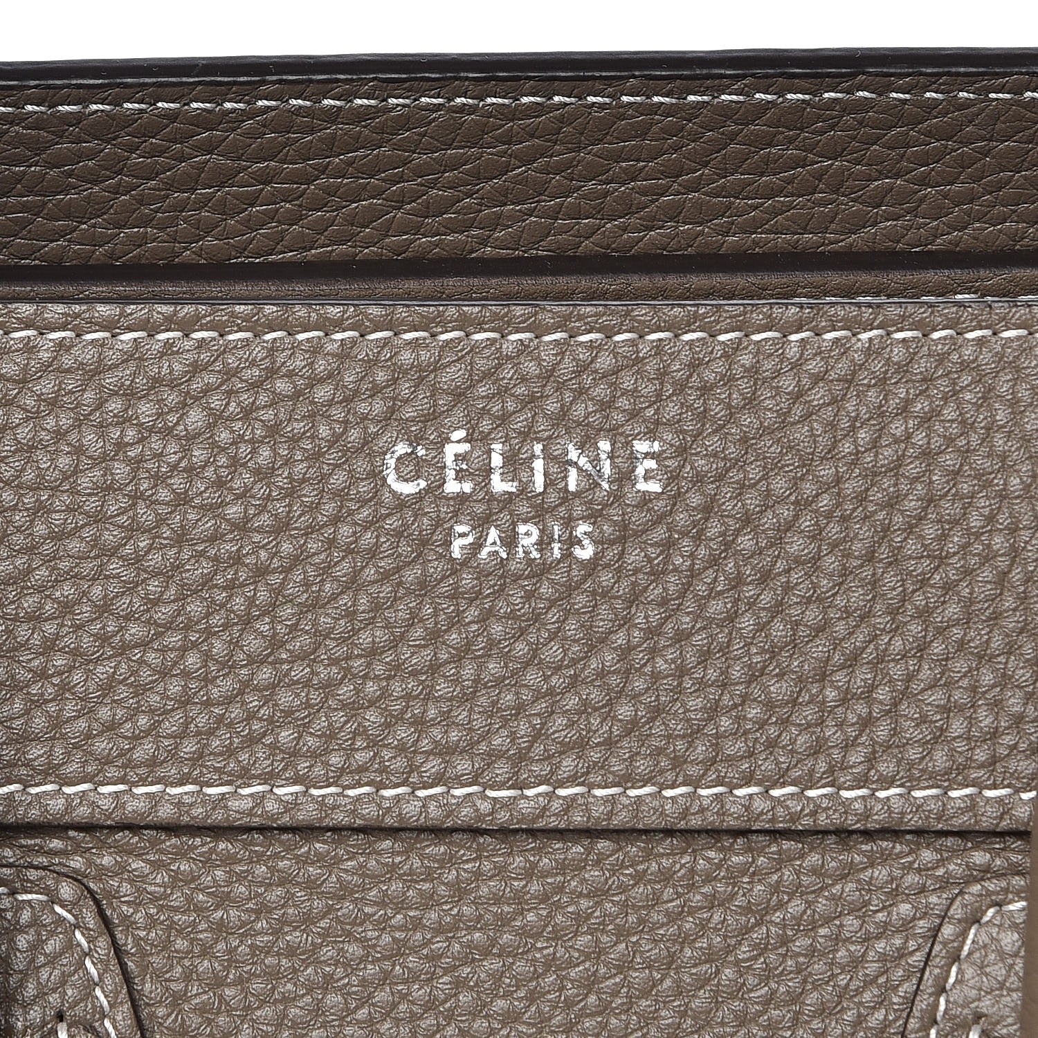 Celine Drummed Calfskin Micro Luggage Souris 7 of 9