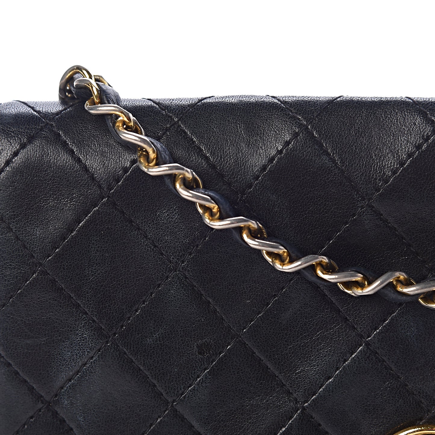 Lambskin Quilted Small Single Flap Black