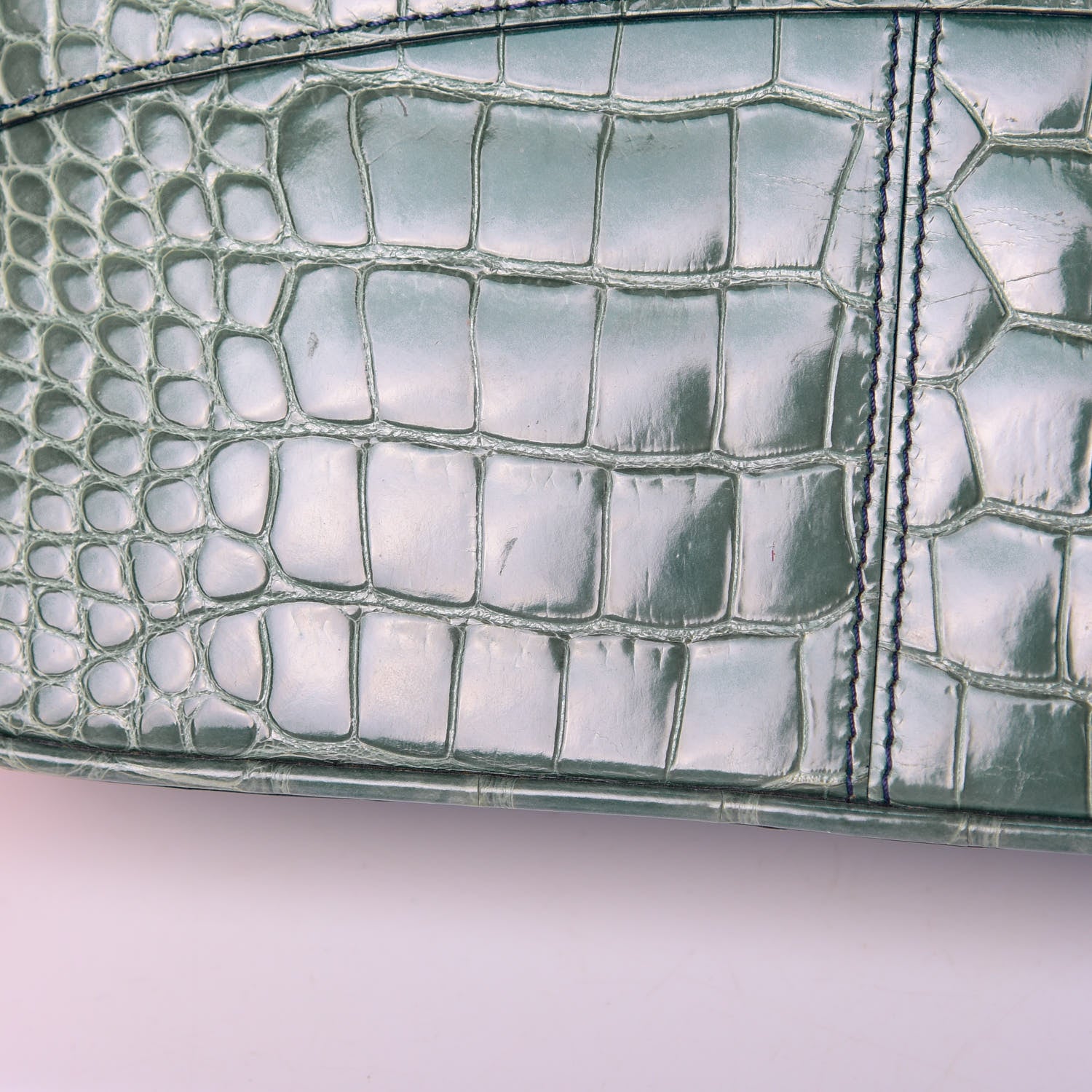 Louis Vuitton Crocodile Lockit Clutch Blue 7 of 8