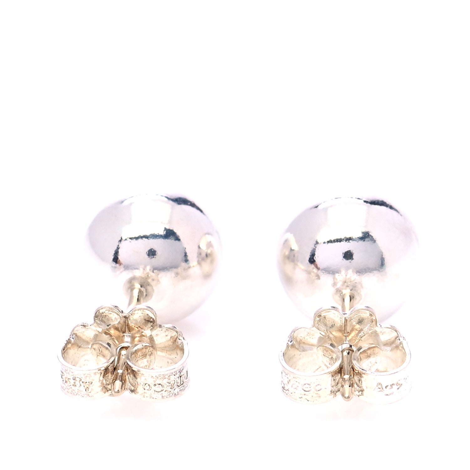 Tiffany Sterling Silver 8mm HardWear Ball Earrings 3 of 5