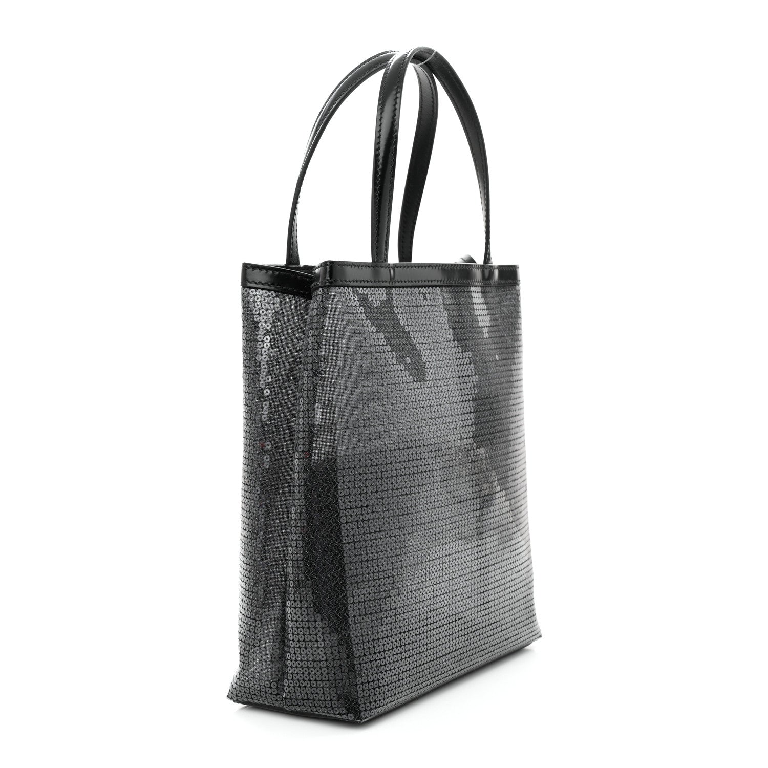 Prada Sequin Mesh Small Tote Bag Black 3 of 11