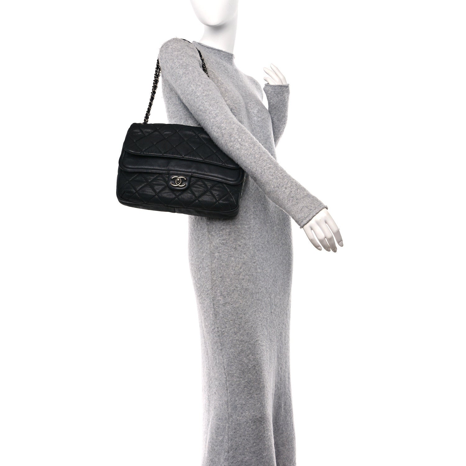Chanel Iridescent Calfskin Jumbo In the Mix Double Flap Black 2 of 13