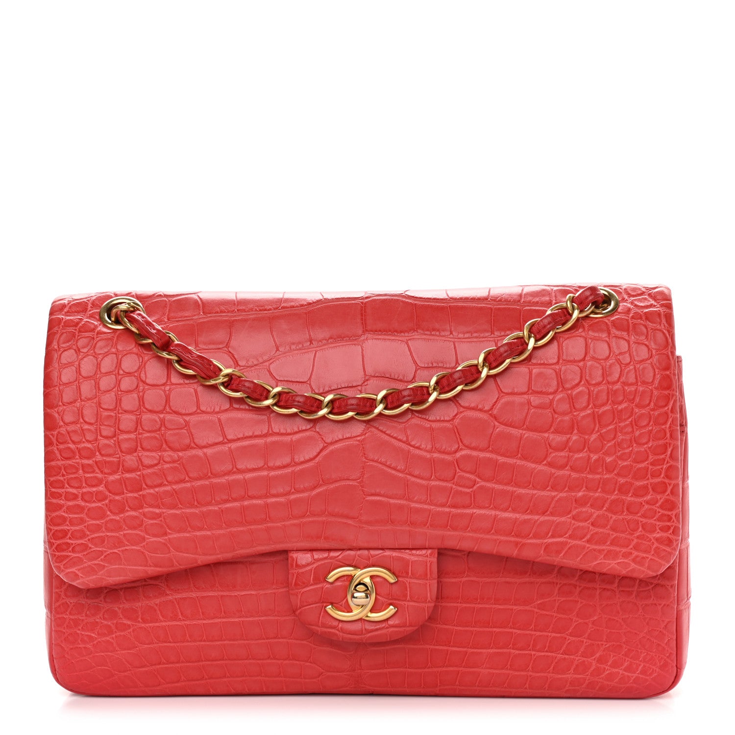 Chanel Alligator Jumbo Double Flap Red 1 of 11