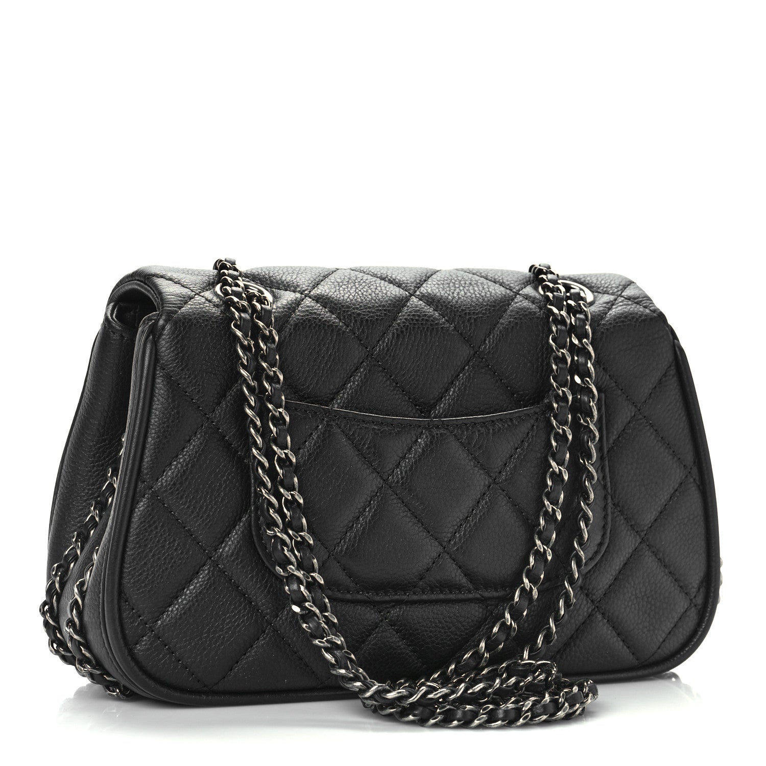 Chanel Calfskin Quilted Small Frame In Chain Flap Black 3 of 10