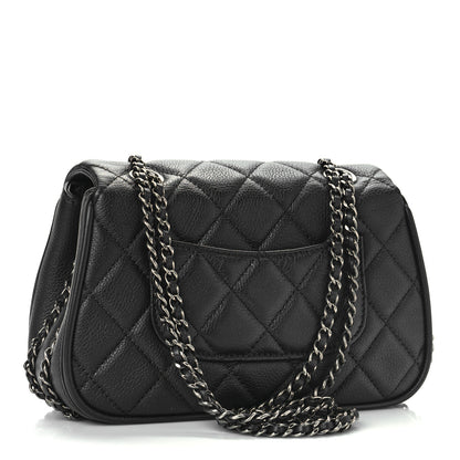 Chanel Calfskin Quilted Small Frame In Chain Flap Black 3 of 10