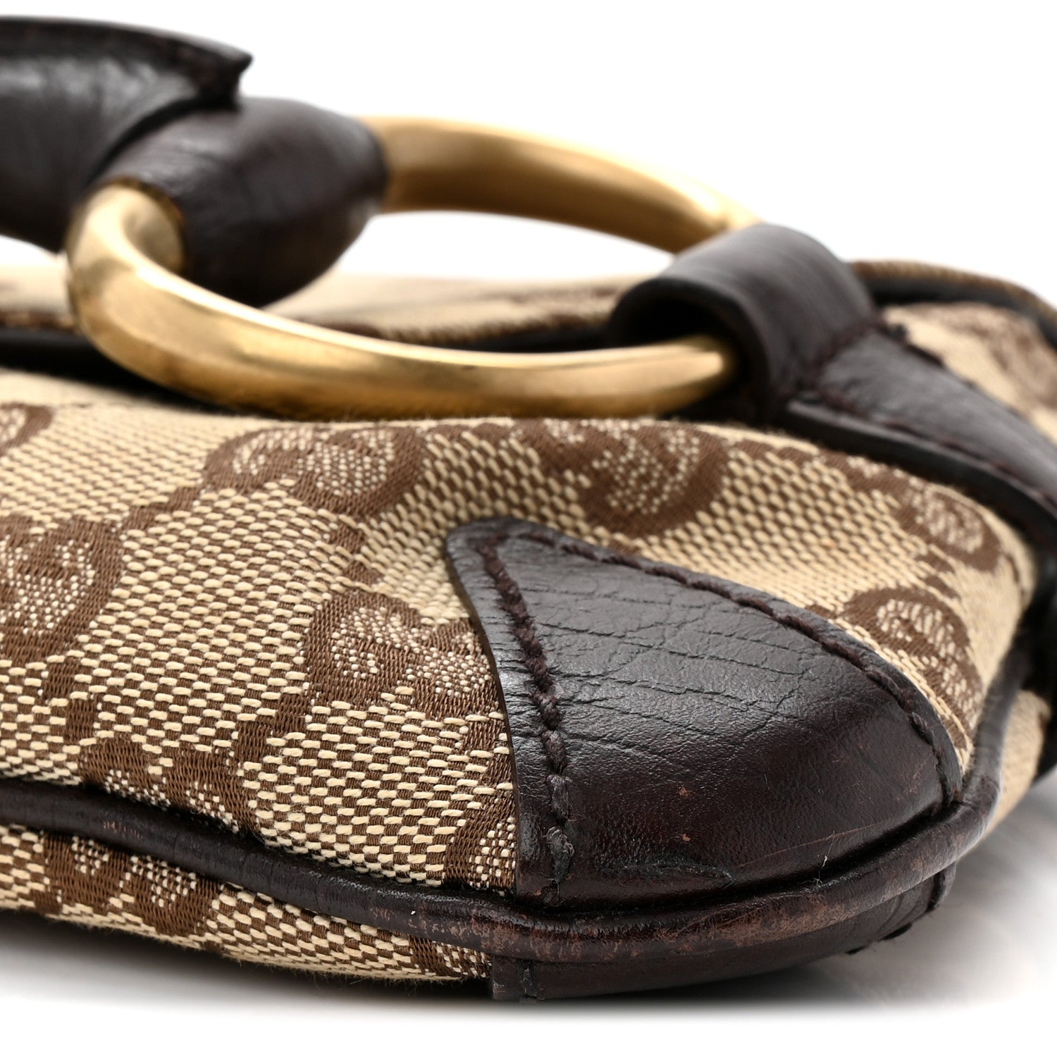Gucci Monogram Horsebit Clutch Dark Brown 10 of 11