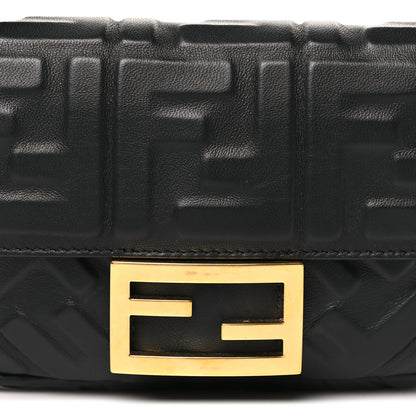 Fendi Nappa FF 1974 Embossed Mini Baguette Black 8 of 10