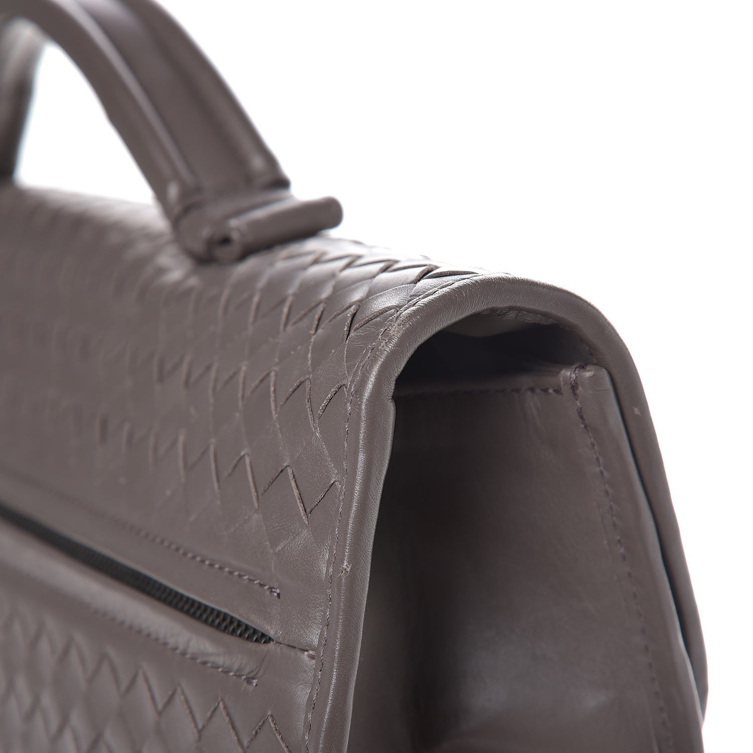 Bottega Veneta Light Calf Intrecciato Briefcase Steel 9 of 13