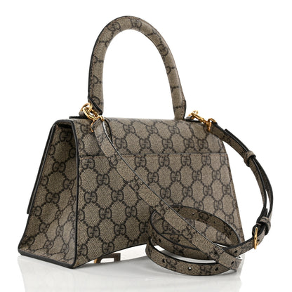 Balenciaga X GUCCI GG Supreme Monogram Small Hourglass Top Handle Bag Beige Ebony 3 of 10