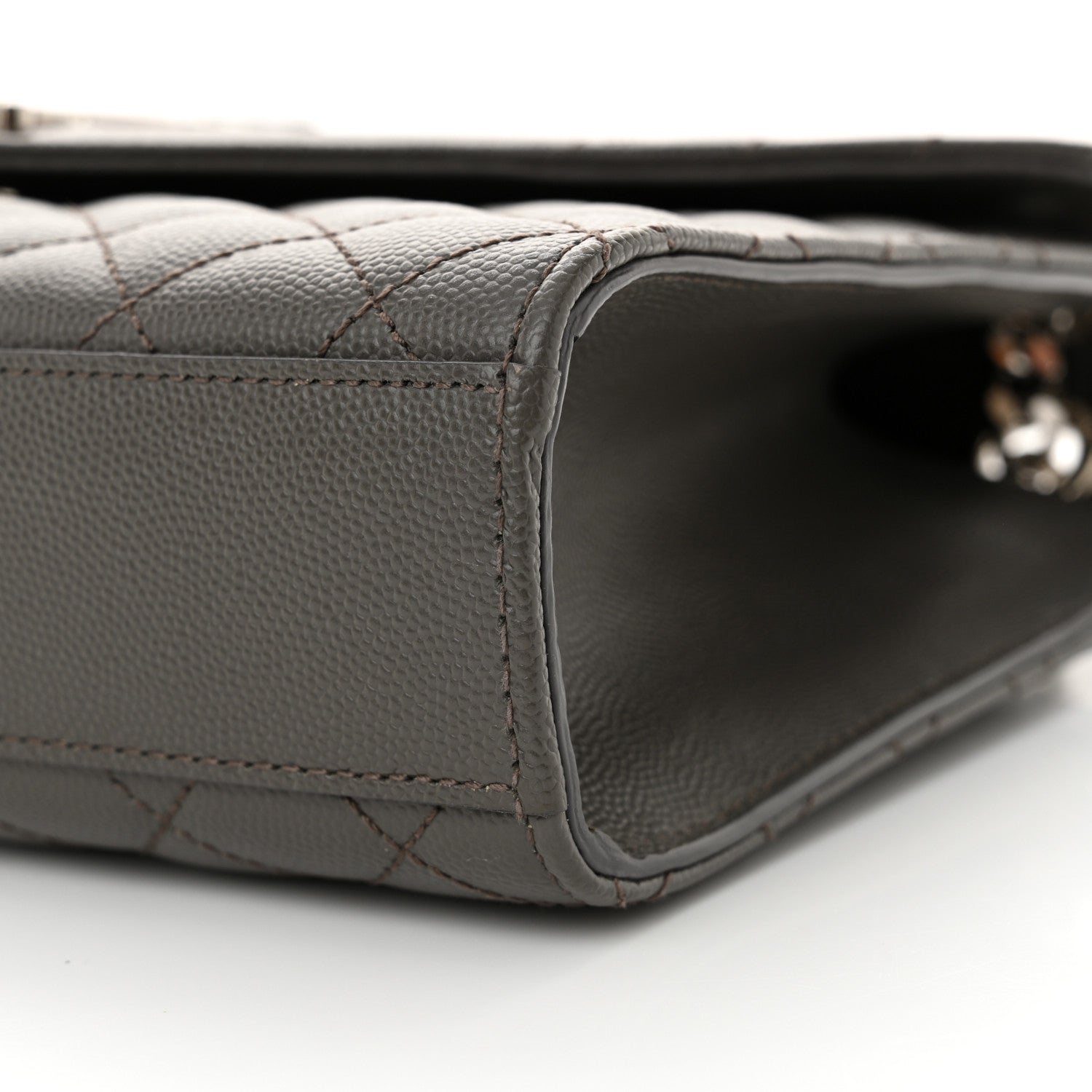 Saint Laurent Grain De Poudre Textured Mixed Matelasse Medium Triquilt Monogram Satchel Earth 10 of 11