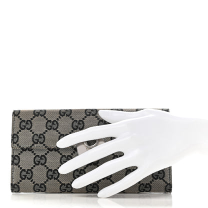 Gucci Monogram Eclipse Continental Flap Wallet Beige Blue 2 of 9