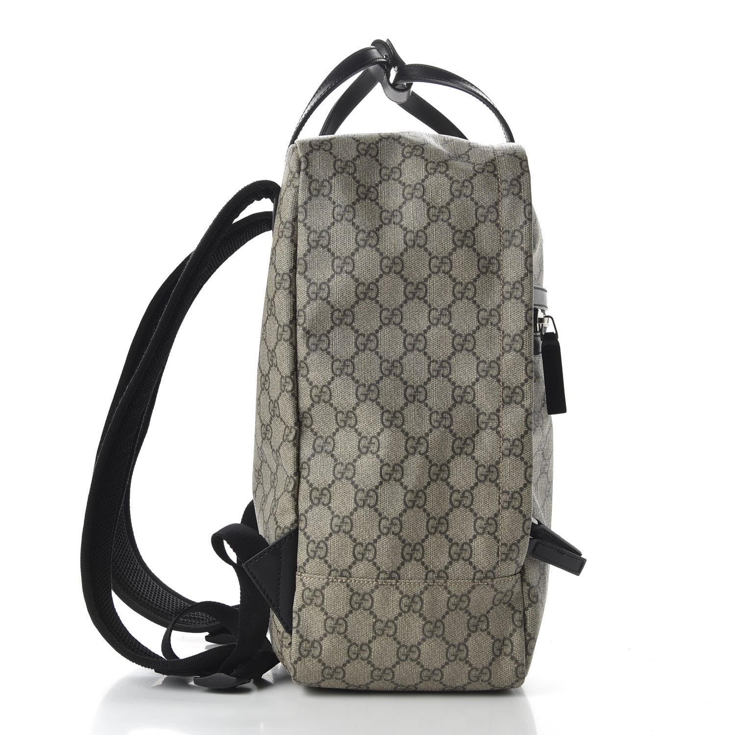 Gucci Soft GG Supreme Monogram Appia Calfskin Web Tote Backpack Beige Ebony Black 10 of 10