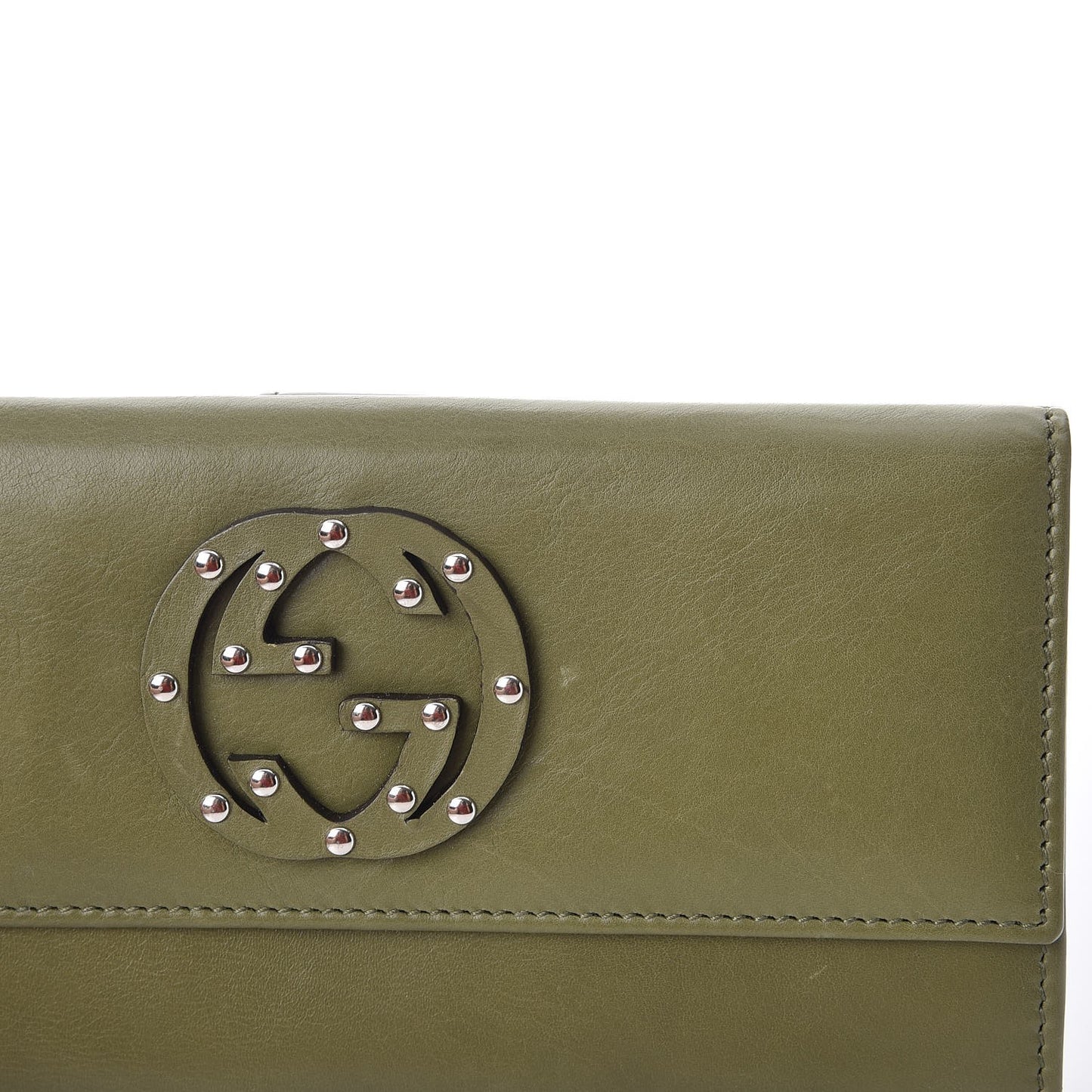 Calfskin Studded Blondie Continental Wallet Green