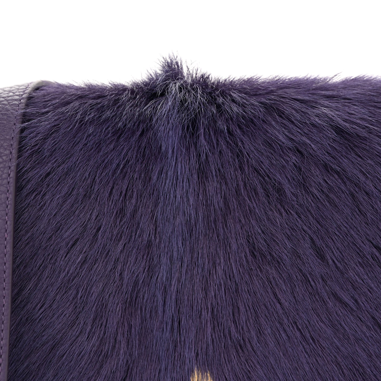 Calfskin Goat Fur Chess Satchel Bag Ribbon