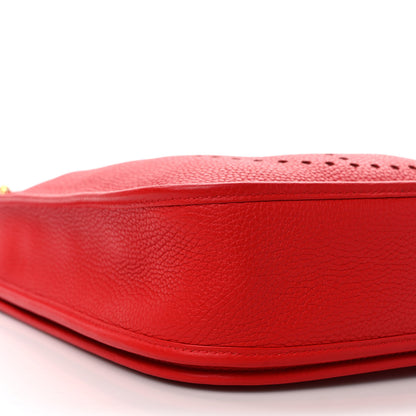 Hermes Taurillon Clemence Evelyne III PM Rouge De Coeur 7 of 8