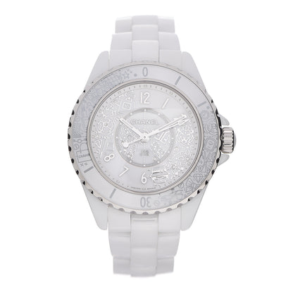 Chanel Stainless Steel Ceramic Diamond 33mm J12 Limited Edition Quartz Watch White 1 of 5